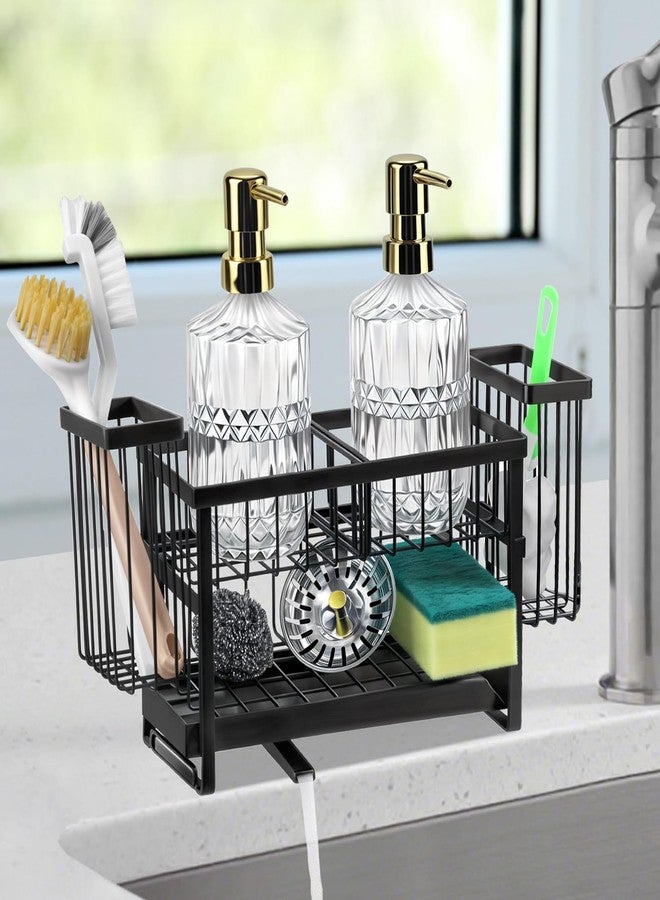 Essovee Sponge Holder for Kitchen Sink Organizer Caddy, 2 Tier Dish Brush Scrubber Holder, Stainless Steel Sink Box Utensil Holder, Rustproof Stainless Steel Dish Soap Storage Rack Set for Accessories - Image 1